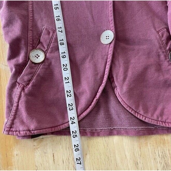 PRANA Jacket XL Organic Cotton Washed Out Mauve Shacket Blazer Cozy Pristine - Picture 9 of 9